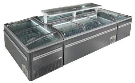 490L 610L 900L Glass Door Chest Freezer dengan sliding glass top island freezers