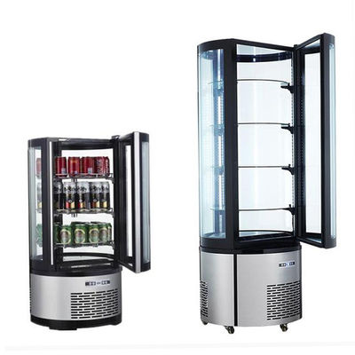 Countertop Rotating Refrigerated Cake Display Case 100L pendingin pintu kaca komersial