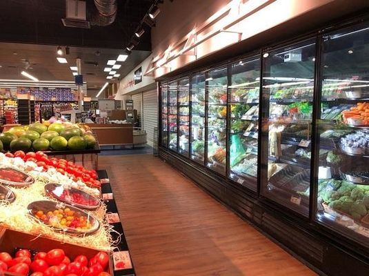 4/5/6 Pintu Komersial Pintu Kaca Freezer Pintu Kaca Pendingin Supermarket High End