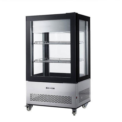 Freezer Pintu Kaca Komersial Empat Sisi Pendingin Berventilasi 350L
