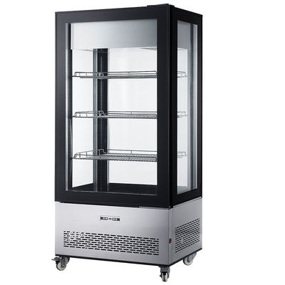 Tampilan Kaca Empat Sisi Freezer Showcase Ice Cream Display Dengan Kapasitas 400L