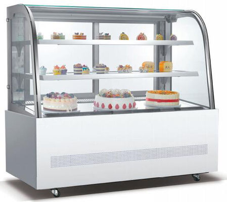 Pajangan Kue Kaca Melengkung Kue Pajangan Toko Roti Pendingin Berventilasi