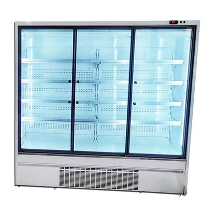 Supermarket R290 Pendingin Pintu Kaca Tegak 2/3/4 pintu 220V / 50HZ
