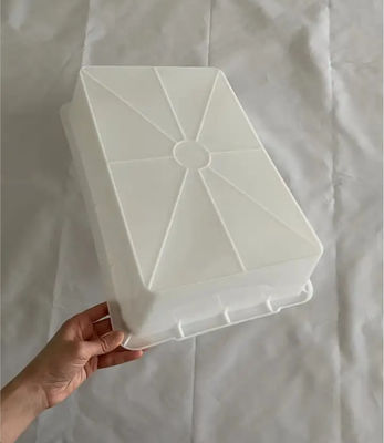Plastik persegi panjang Putih Supermarket Dapur Ice Tray Makanan Square Basin Barbecue Storage Box