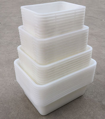 Supermarket Plastik Kental Putih persegi panjang Storage Ice Tray Display Food Freezer Box