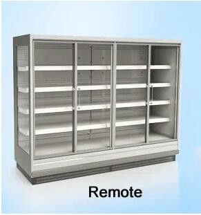 Kabinet Remote Tipe Tegak Pintu Kaca Freezer Multideck