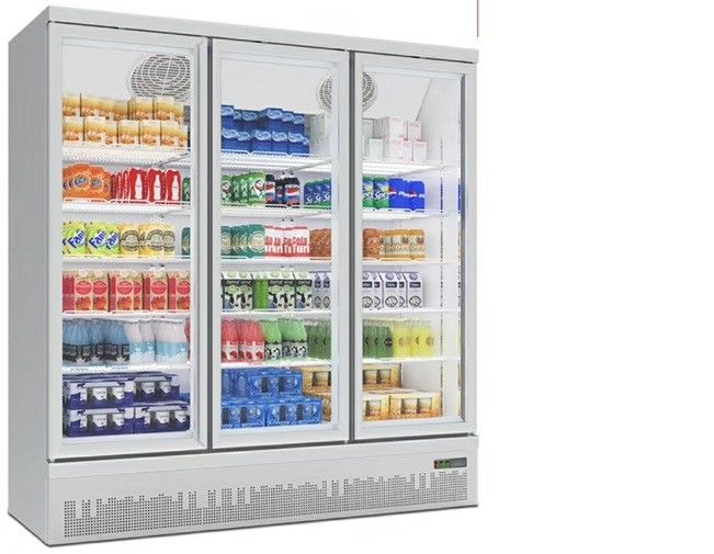 Kaca Freezer Tegak 3 Pintu 1250L Untuk Es Krim Dan Makanan Beku