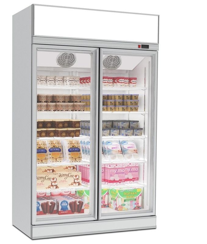Unit Kondensasi Freezer Pintu Kaca Tegak 2 Pintu Tipe Pasang Di Atas