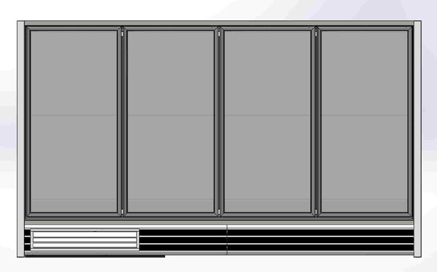 Self Contained 4 glass door upright freezer 10ft Dengan 30'' Wide Glass Door