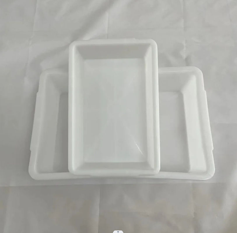 Supermarket Plastik Kental Putih persegi panjang Storage Ice Tray Display Food Freezer Box