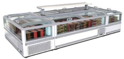 Air Cooling Supermarket Island Freezer area tampilan ultra-besar 600L-1150L