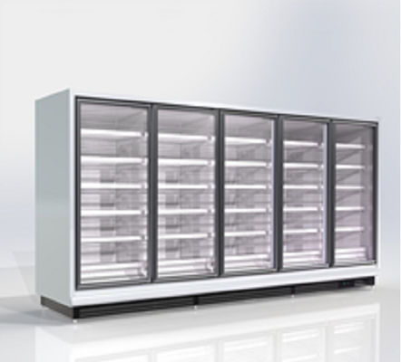 Tegak R290 Komersial Pintu Kaca Freezer Pendingin Udara tipe jarak jauh 220V