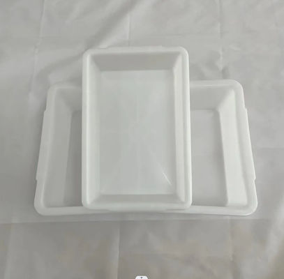 Supermarket Plastik Kental Putih persegi panjang Storage Ice Tray Display Food Freezer Box